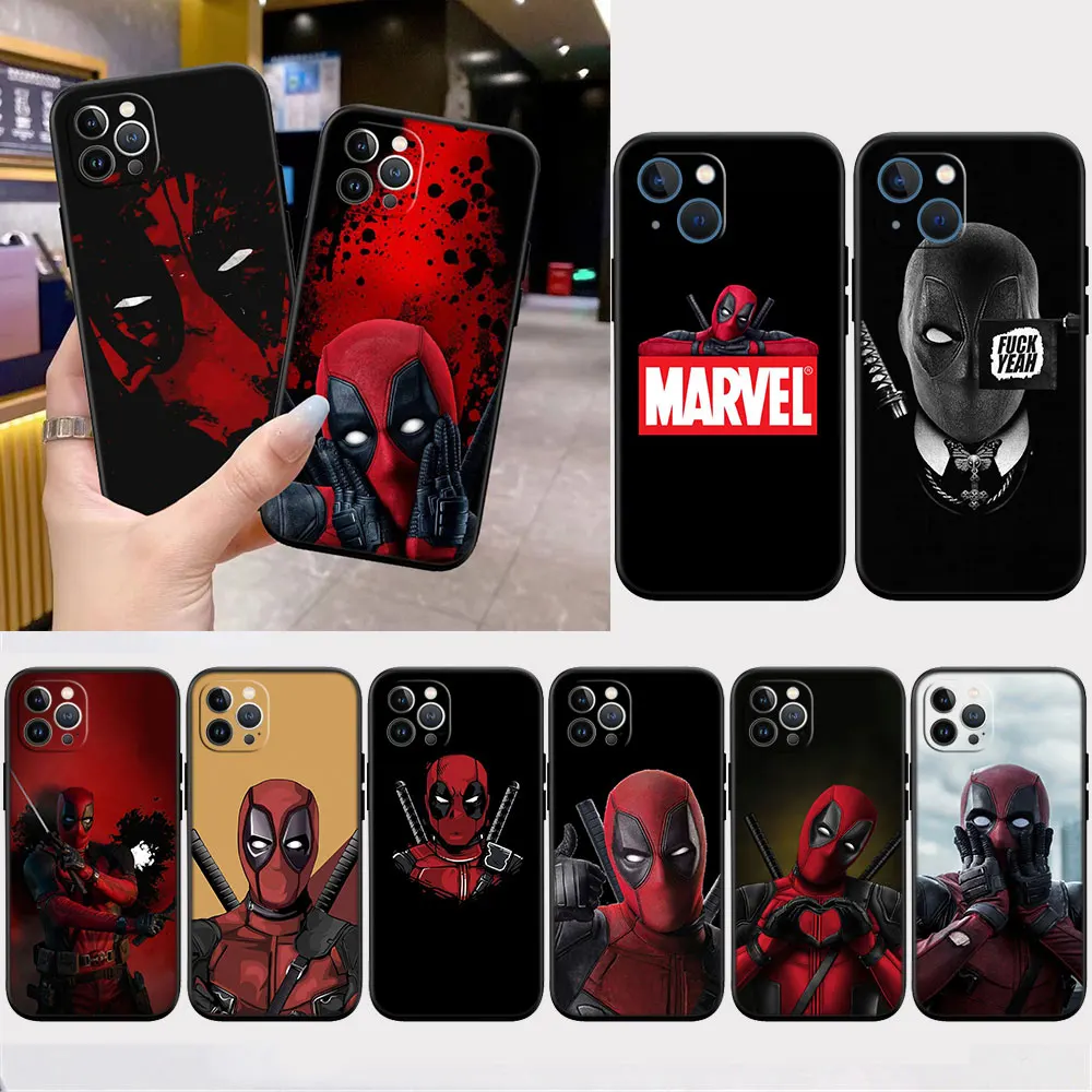 L34 Deadpool  Dead pool Marvel Soft Silicone Case for iPhone 15 14 13 12 11 Pro Max Mini Plus