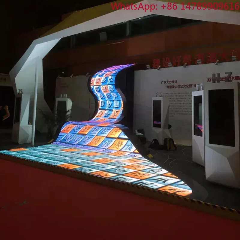 Indoor Waterproof IP65 High Brightness 3D Dance Floor LED Display Panels With Toughened Glass And Portable DesignInteractive LED