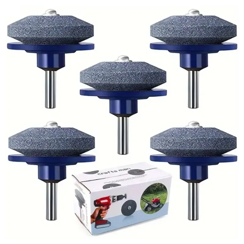 

5 шт. электрическая точилка для газонокосилки с износостойкой шлифовальной головкой и точильным камнем
