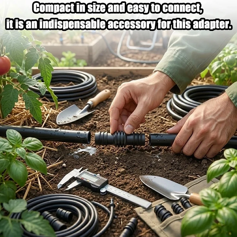 5/8Pcs Plastic Barbed Garden Hose Connectors 13mm (1/2 Inch) Pipe/Hose Irrigation Connectors Black Garden Irrigation Fitting Set