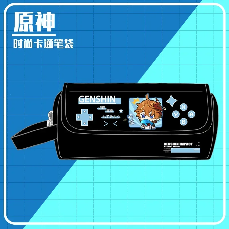 GS Impact Anime Game Cos Zhongli Xiao Venti Ganyu Klee Etc. Canvas Storage Pencil Case Stationery Gift