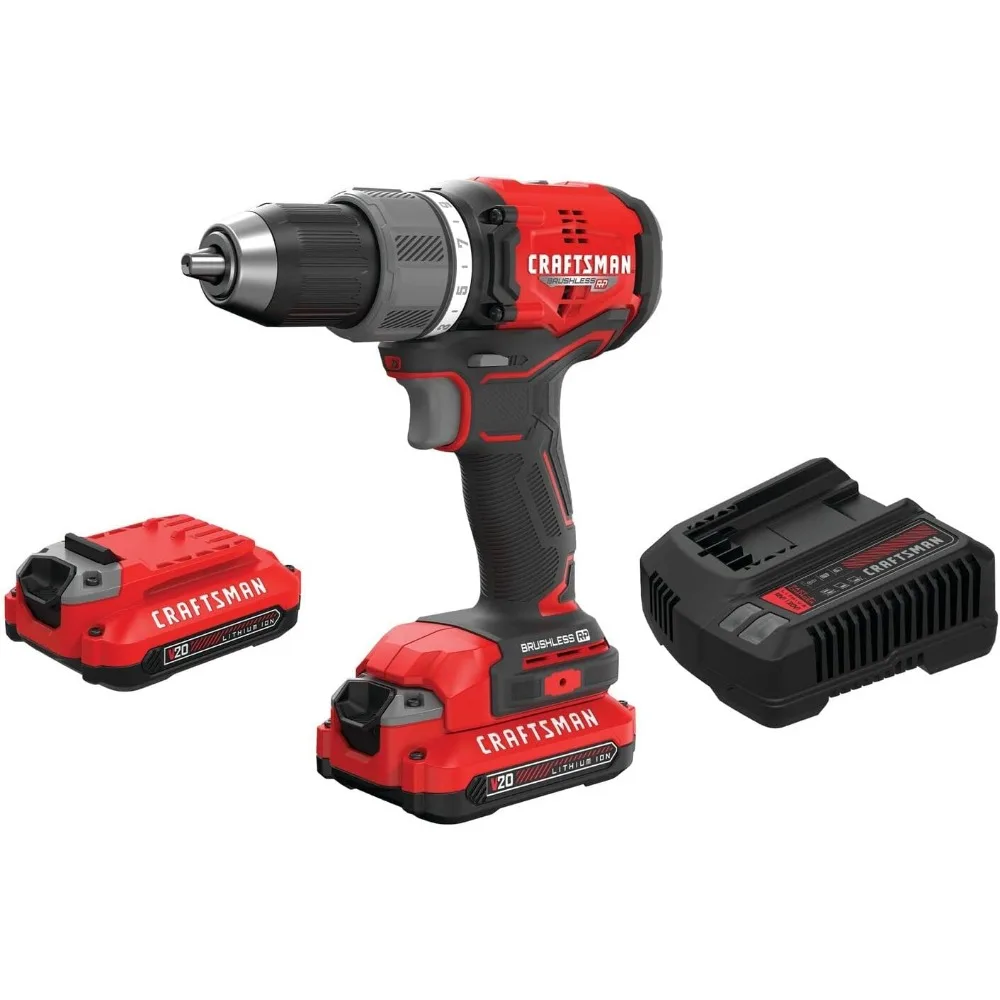 Kit Taladro y Taladro Inalámbrico con Dos Baterías y Cargador, Tecnología Brushless