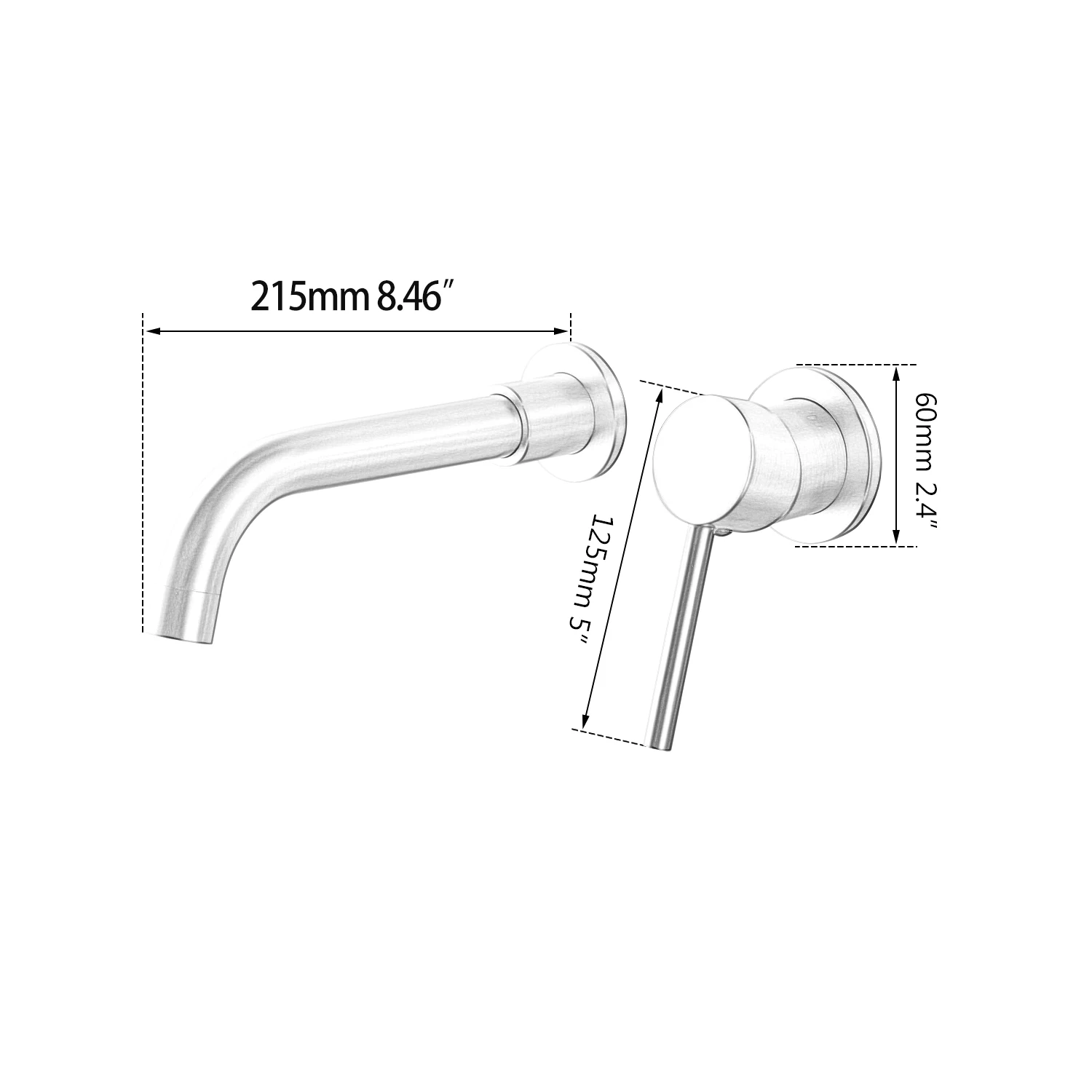 JIENI Matte Black Solid Brass Bathroom Sink Faucet Single Handle 360 Swivel Wall Mounted Taps Hot Cold Bathtub Mixer Faucets