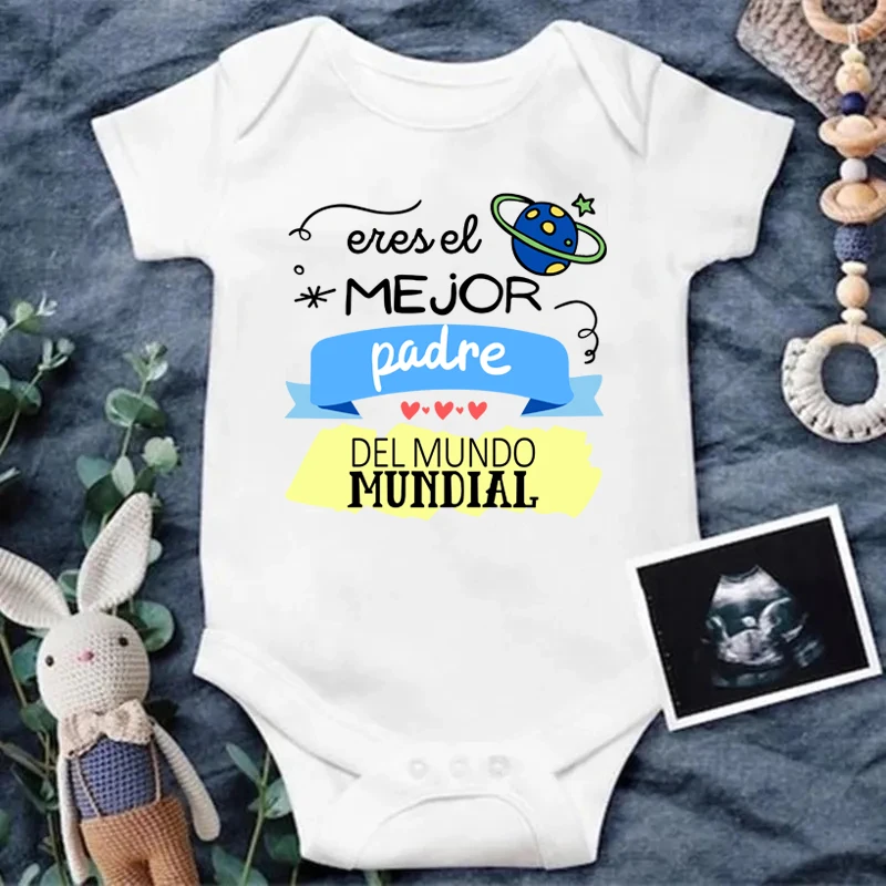 

You Are The Best Father in The World Print Baby Romper Father Day Birthday Infant Jumpsuit Cotton Newborn Short Sleeve Bodysuit