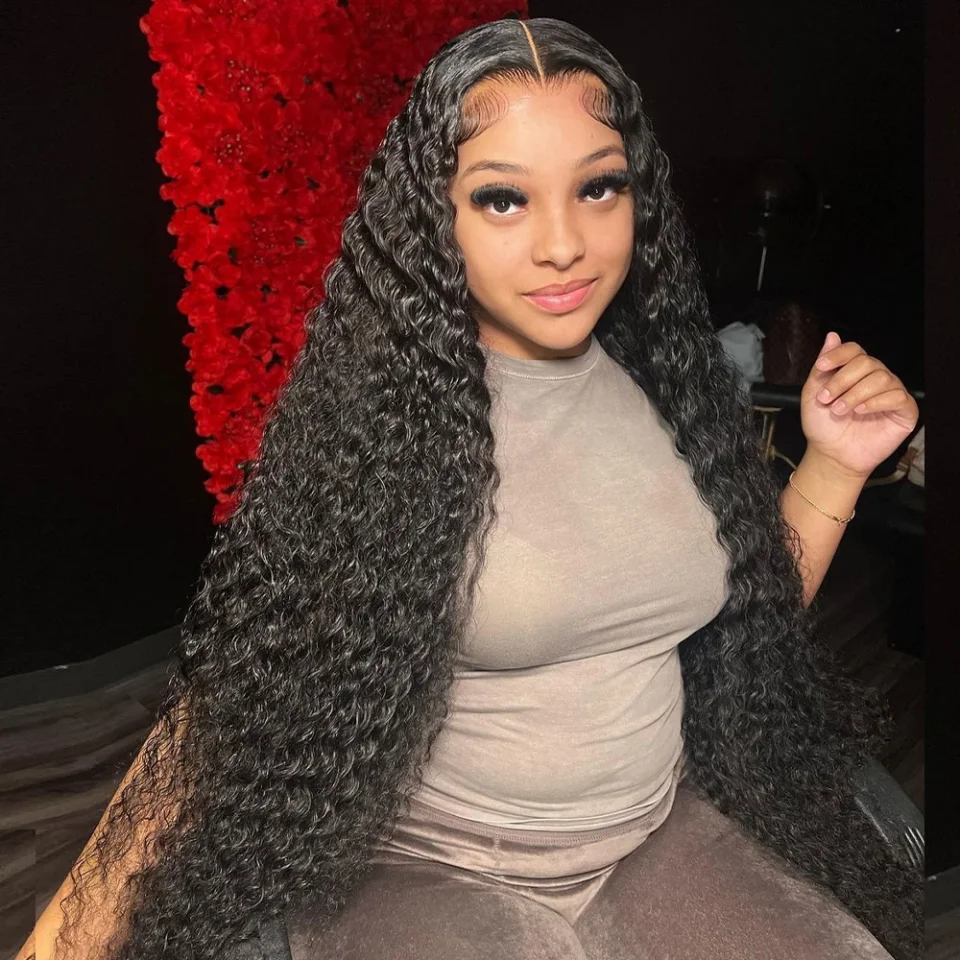 Deep Wave Frontal Wig 13x4 13x6 Hd Transparent Lace Frontal Wig Glueless 5X5 6X4 Wig 28 30 Inch Curly Lace Front Human Hair Wigs