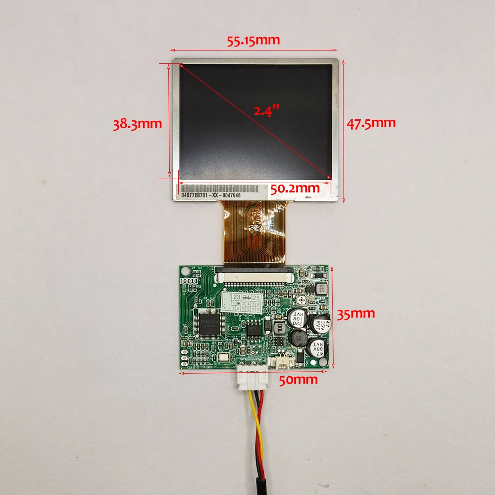 2.4 inch A024CN02 TFT LCD Display module Board kit NTSC/PAL screen display for Industrial doorbell Car Display CCTV DIY Modify