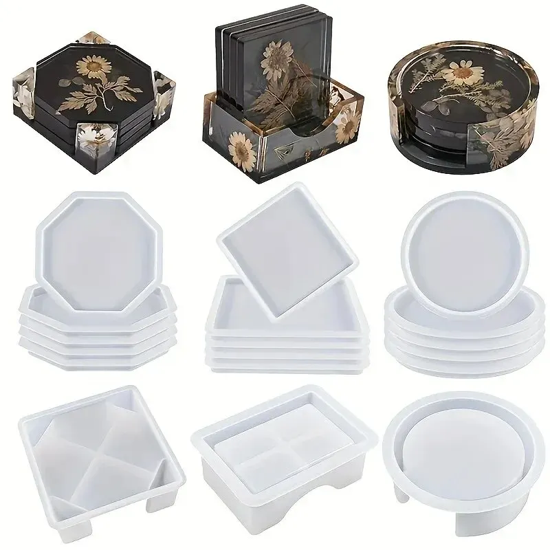 Epoxy Silicone Set Resin Resin Coaster Mold, Coaster Resin