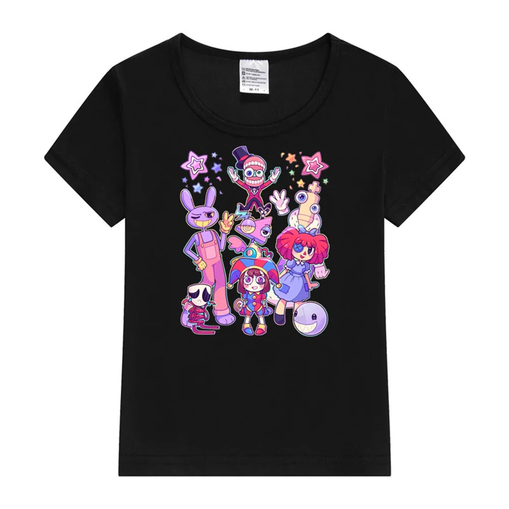 The Amazing Digital Circus T-Shirts Children Short Sleeve Boys Girls Cartoon Pomni Tops Casual Clothes Spring Summer