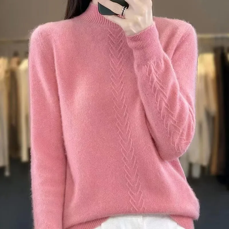 

Autumn Winter Women Sweaters Turtleneck Long Sleeve Solid Slim Fit Basic Knit Tops Warm Bottoming Shirts High Strecth Pullovers