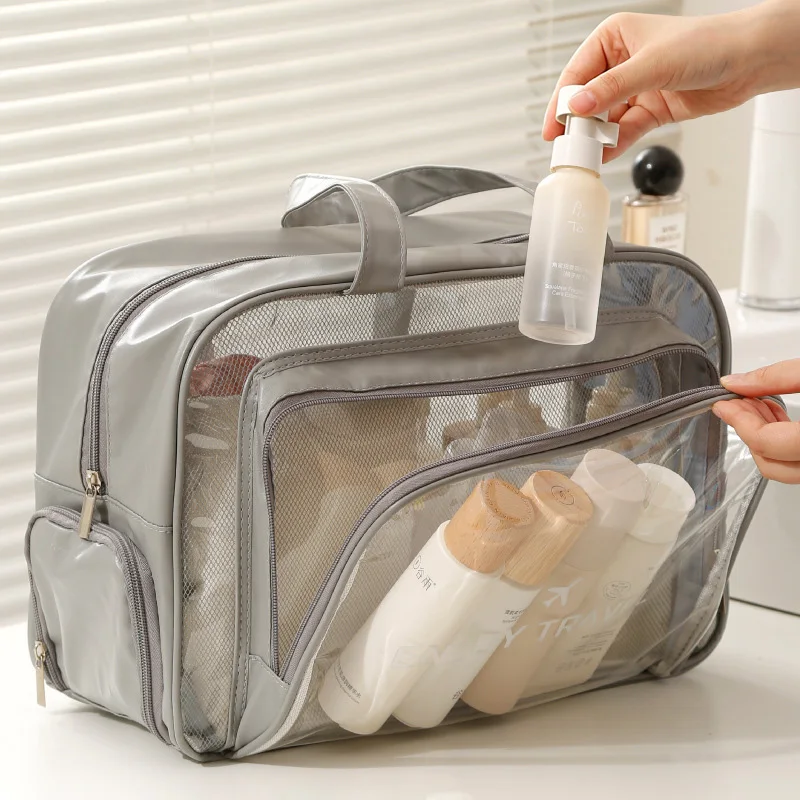 

15L Clear Sports Swimming Bag Wet Dry Separation Makeup Tote Bag with Shoe Storage Bag Travel Toiletry Bag Cosmetic Organizer