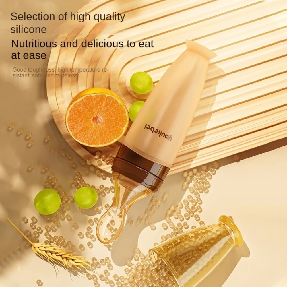 

Silicone Baby Squeeze Spoon High Temperature Resistance Soft Tip Milk Feeding Bottle Safe Flexible Food Supplement Bottle