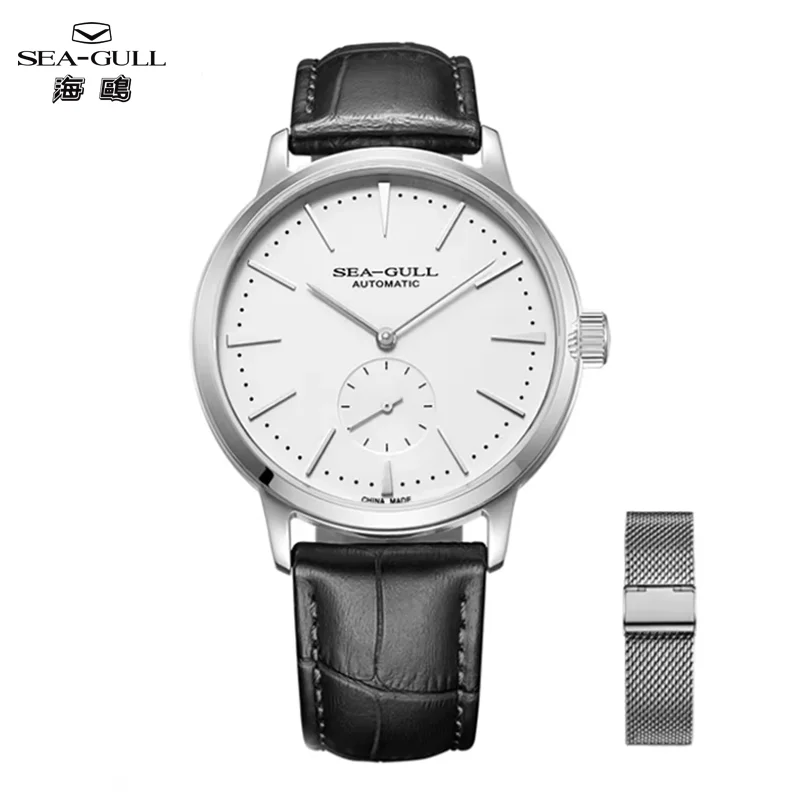 

2025 Seagull Business Watch Men's Mechanical Wristwatches 50m Waterproof Leather Valentine Male Watches relogio masculino 6075