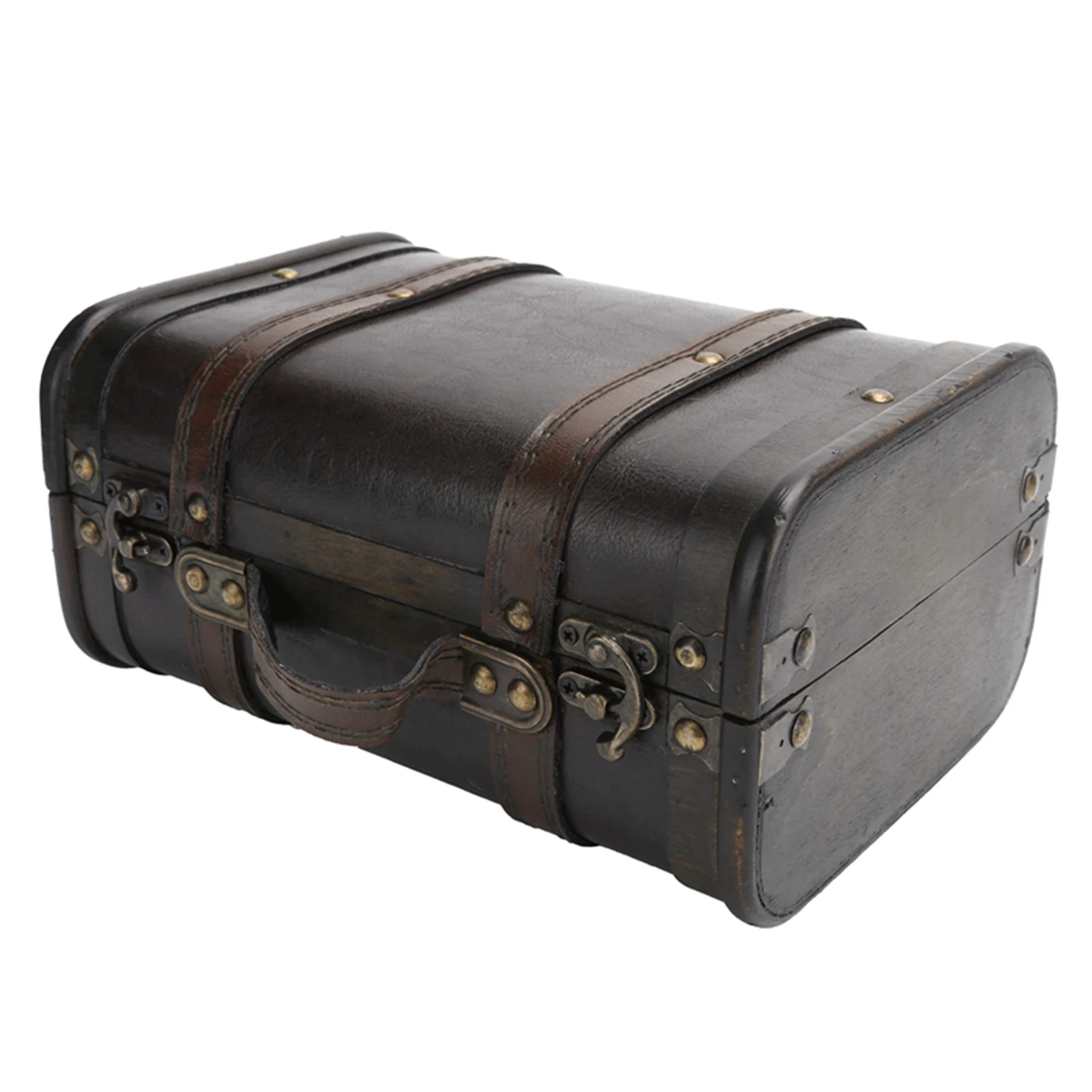 Houten koffer decoratieve opbergdoos Europese vintage bagagekoffer voor studio-decoratie, etalage en fotografie-rekwisieten