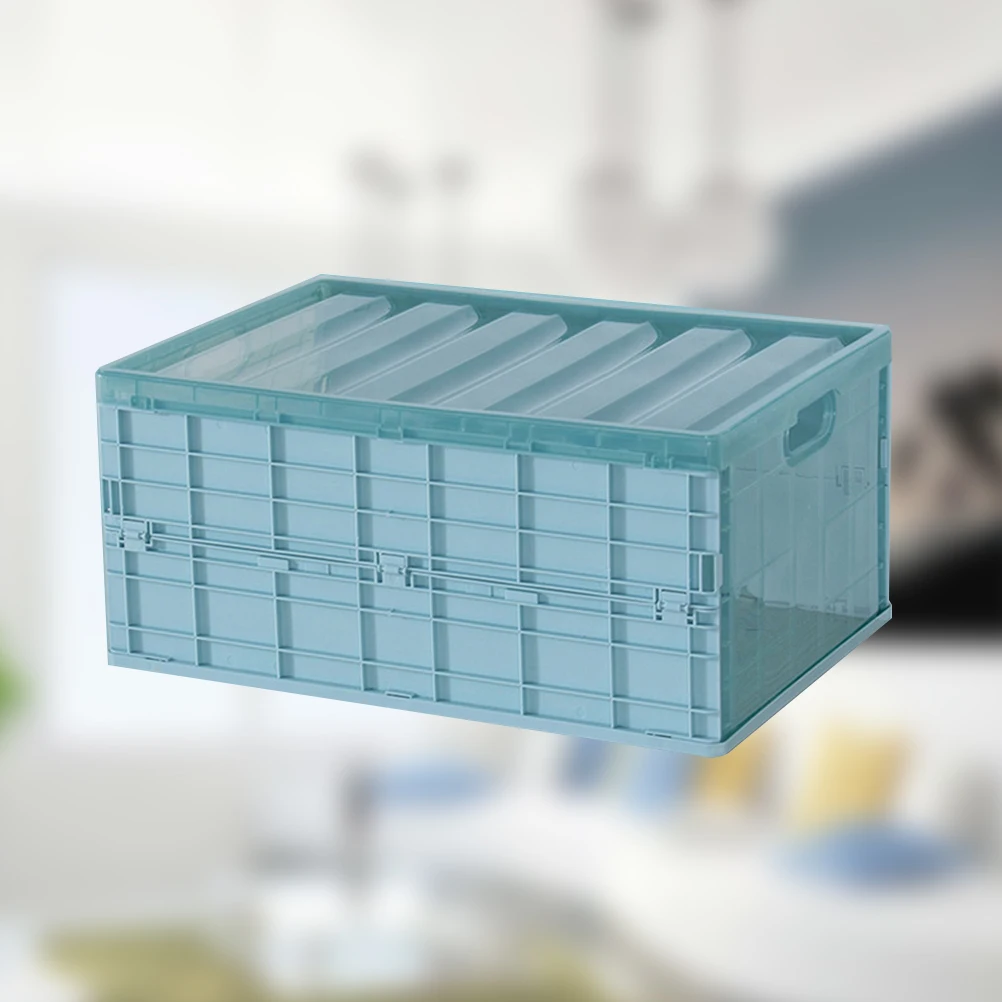 

Plastic Storage Case Foldable Portable Multifunctional Organizer Box For Home Wardrobe Kitchen Office Desktop Size S Blue