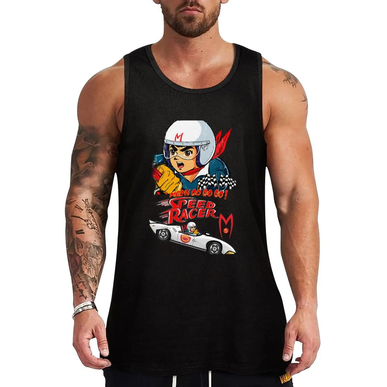 Vamos... Vamos... Vamos.. Camiseta sin mangas con estampado artístico de Speed Racer, camiseta sin mangas con gráfico creativo