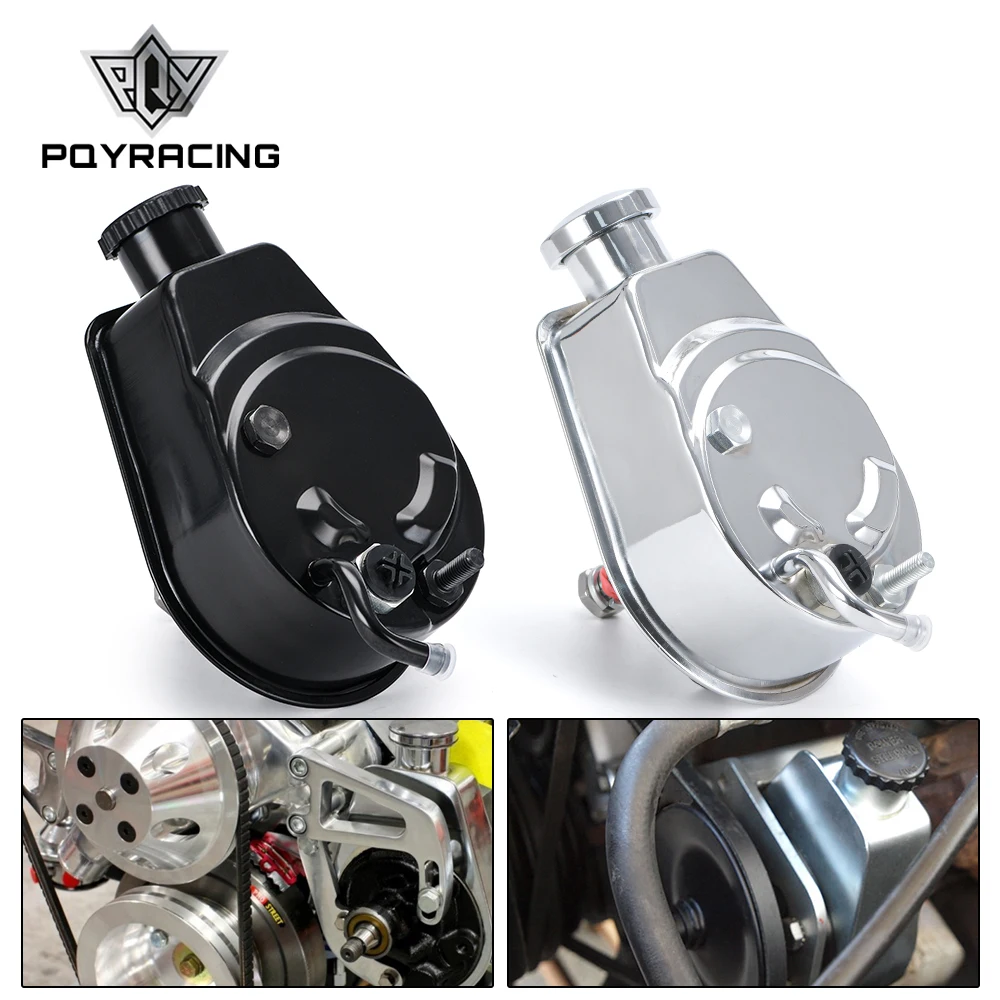 

Power Steering Pump P Series 5/8" Keyway Pulley Shaft Chrome Street/Hot Rod Reservoir Gearbox For 66-74 GM Chevy Chevrolet