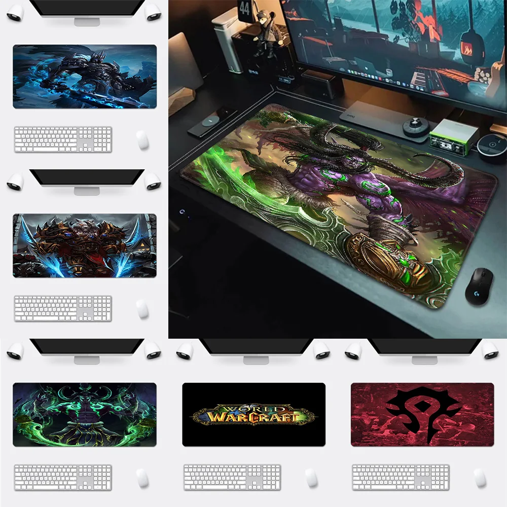 

Коврик для мыши Game Worlds Of Warcrafts с HD-печатью, для компьютерных геймеров, с фиксирующим краем, нескользящий, XXL 90x40 см, для клавиатуры и ПК, настольный коврик