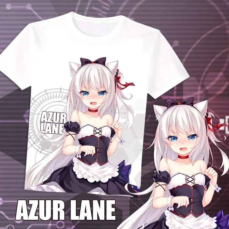 Popular Game Azur Lane T-shirts 3D Print Anime Cartoon Short Sleeve t shirts Fashion Harajuku Crew Neck Y2k Tops Summer Clothing