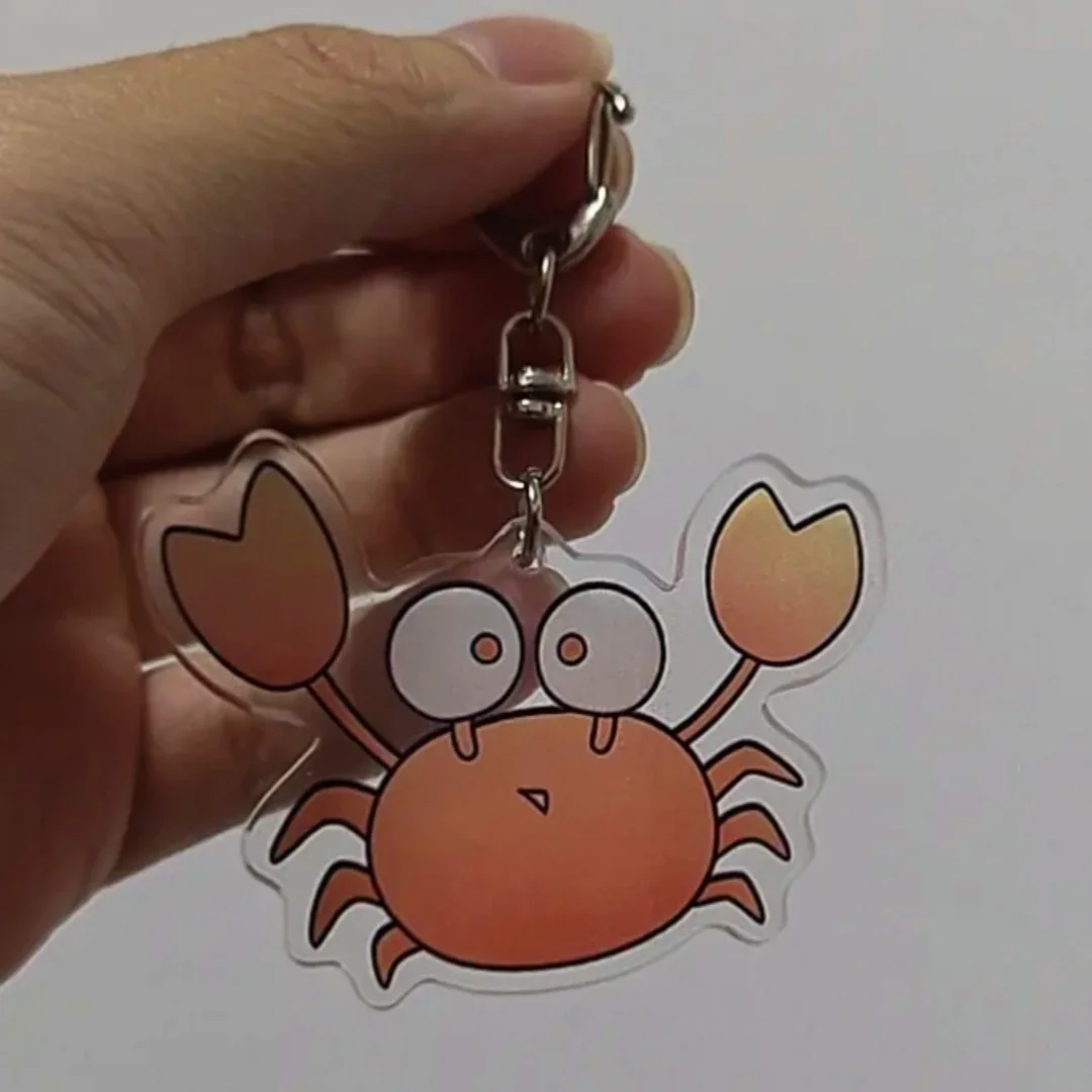 Llavero Acrílico de Ganbare Nakamura Kun Crab, Anillo para Llaves de Nakamura Okuto Hirose Aik, Colección de Artículos de Anime Go for It Nakamura, Regalo