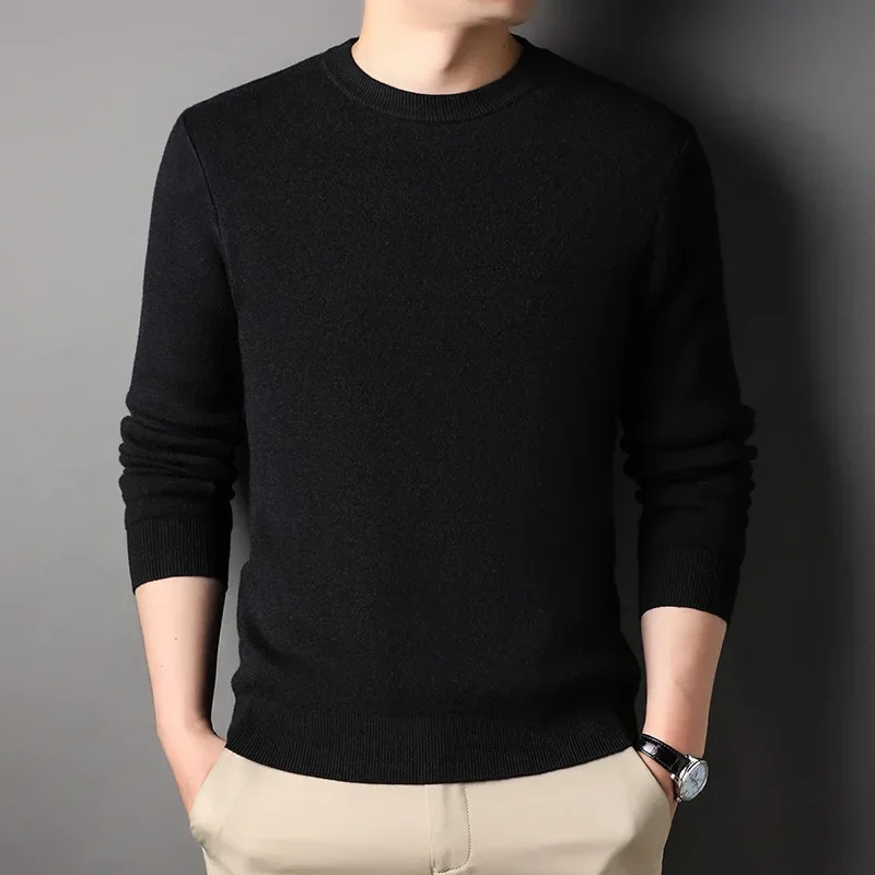 MRMT 2026 Brand Men\'s Sweaters Pure Color Slim Young Men Sweater Round Collar Big Size Pullover for Man Tops Thin Sweater