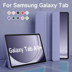For Samsung Galaxy Tab A9+ Case 11 inch Soft TPU Back Folding Stand Tablet Accessories for Galaxy Tab A9 8.7 inch Case Cover
