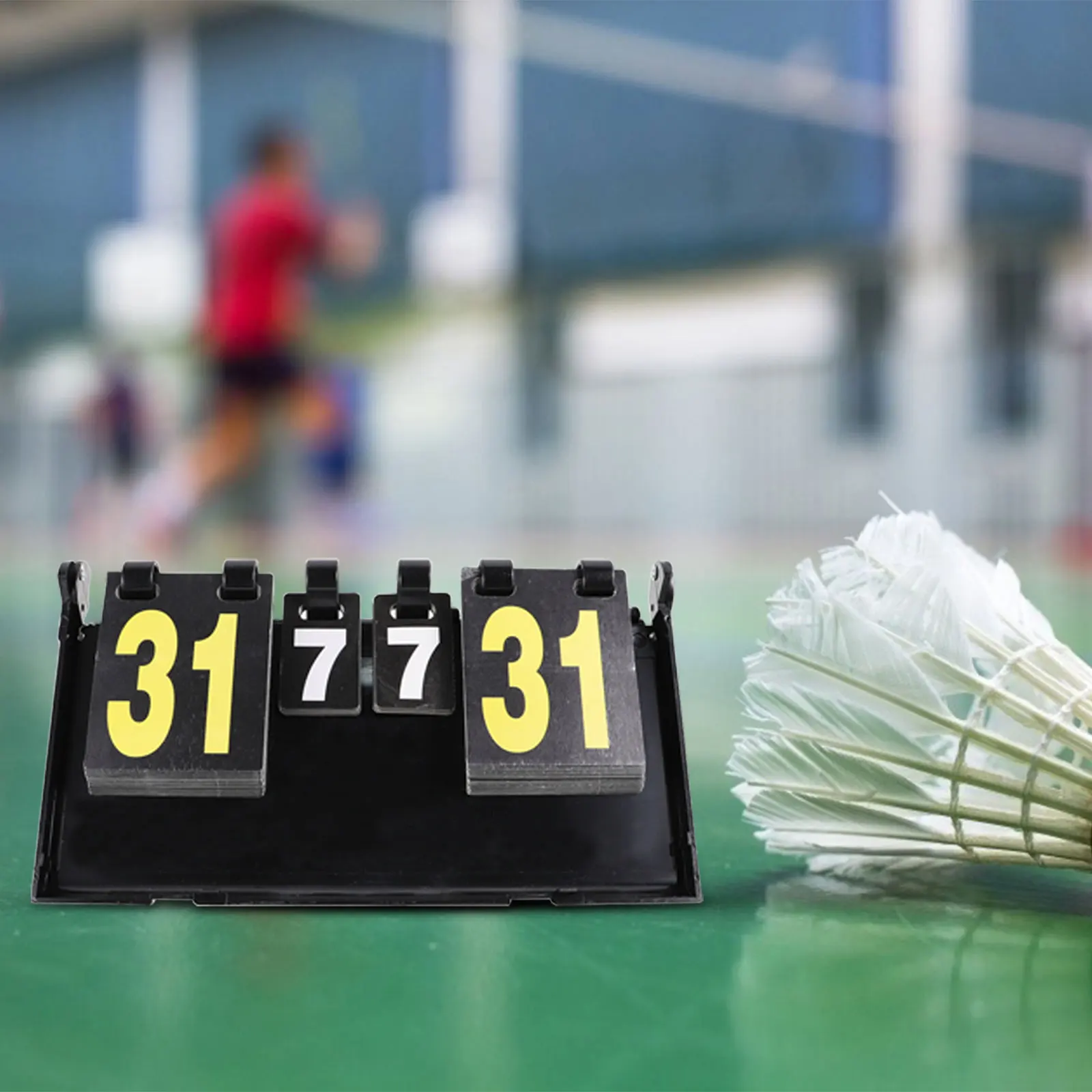 

1pc 4- Desktop Scoreboard Durable Plastic Scoring Marker Sports Supplies Score Flipper With Stand Waterproof For Basketball