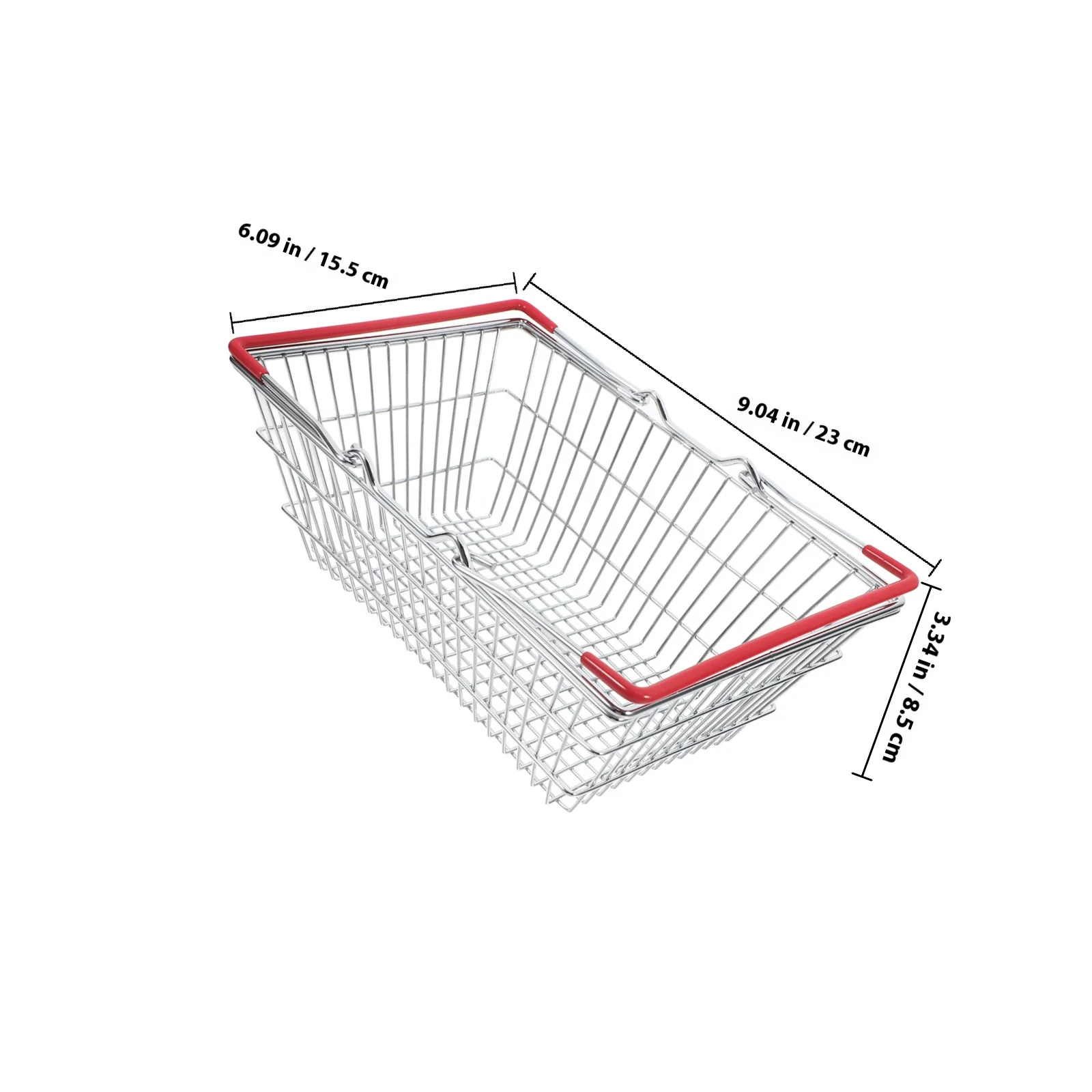Mini-Einkaufswagen für Kinder, Metallwagen, langlebiger kleiner Korb mit Griff, für Kinder, tragbarer Einkaufswagen, Spielset, Supermarkt-Rollenspiel