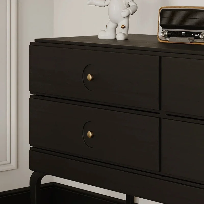 خزانة جانبية لتناول الطعام بتصميم كلاسيكي فرنسي، خزانة جانبية سوداء مدخنة إيطالية، خزانة الشرفة، خزانة غرفة النوم، قسم غرفة المعيشة #5