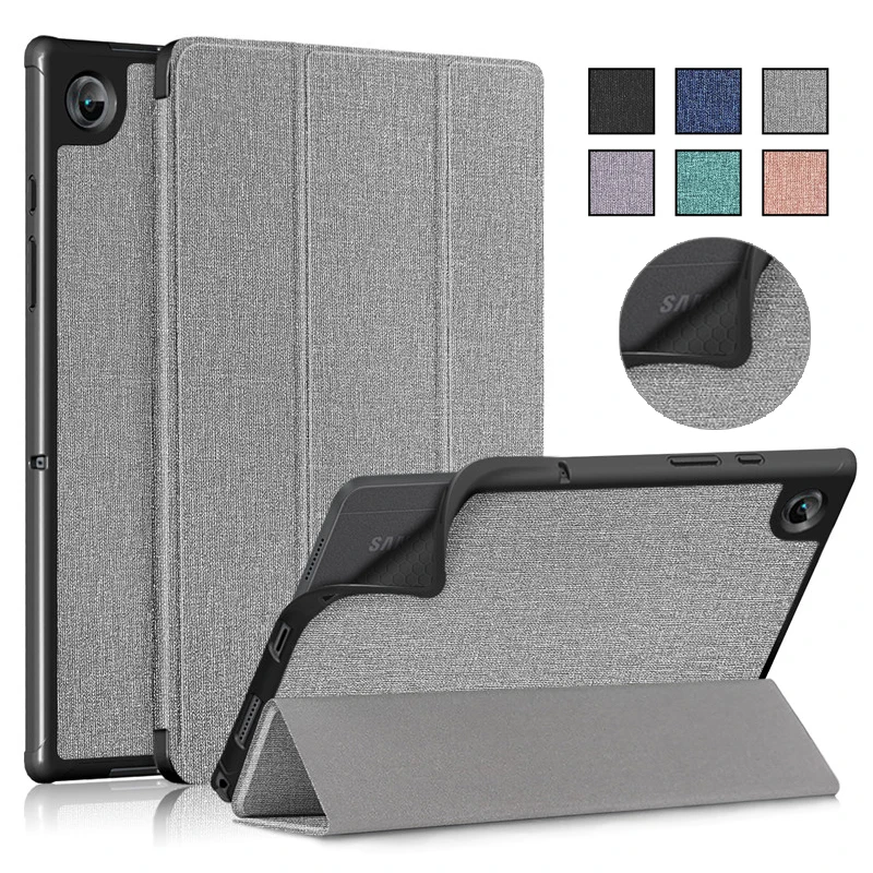 For Samsung Tab A8 10.5 2021 Tablet Case Soft Fabric Silicone Back Fold Smart Cover For Funda Galaxy Tab A8 2021 Case X200 X205