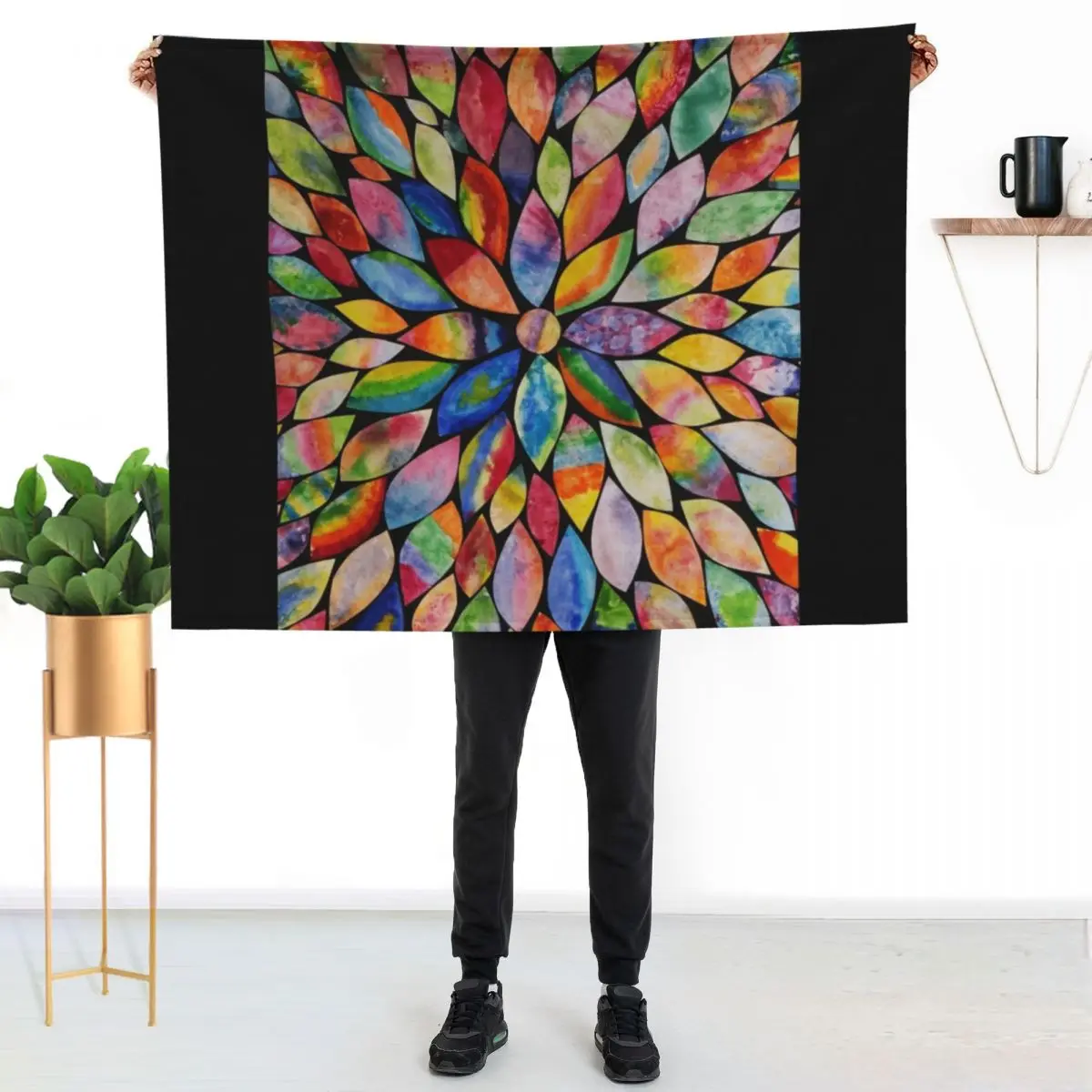 

HHPS Art Show, Class 2C, Watercolour: Blooming Flower Throw Blanket Cozy Warm Blanket for Bed Room Decor