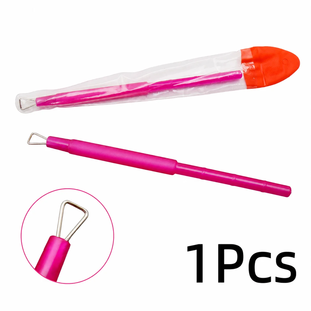 1Pcs Pink Triangle Nail Cuticle Remover Tool with Protective Case - Dead Skin Cleaner for Manicure Pedicure Nail Art Care