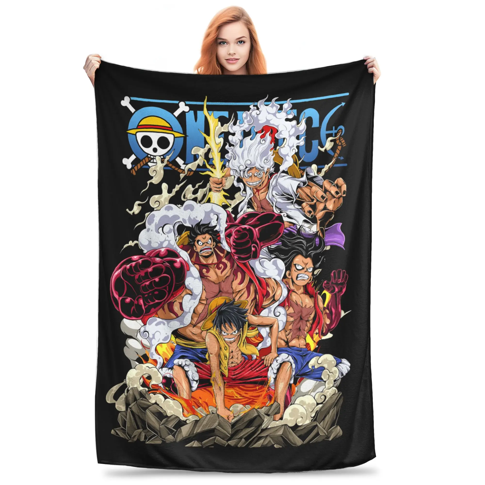 1PC One Pieces Anime Luffy  Blanket Super Cosy Plush Home Living Room Sofa