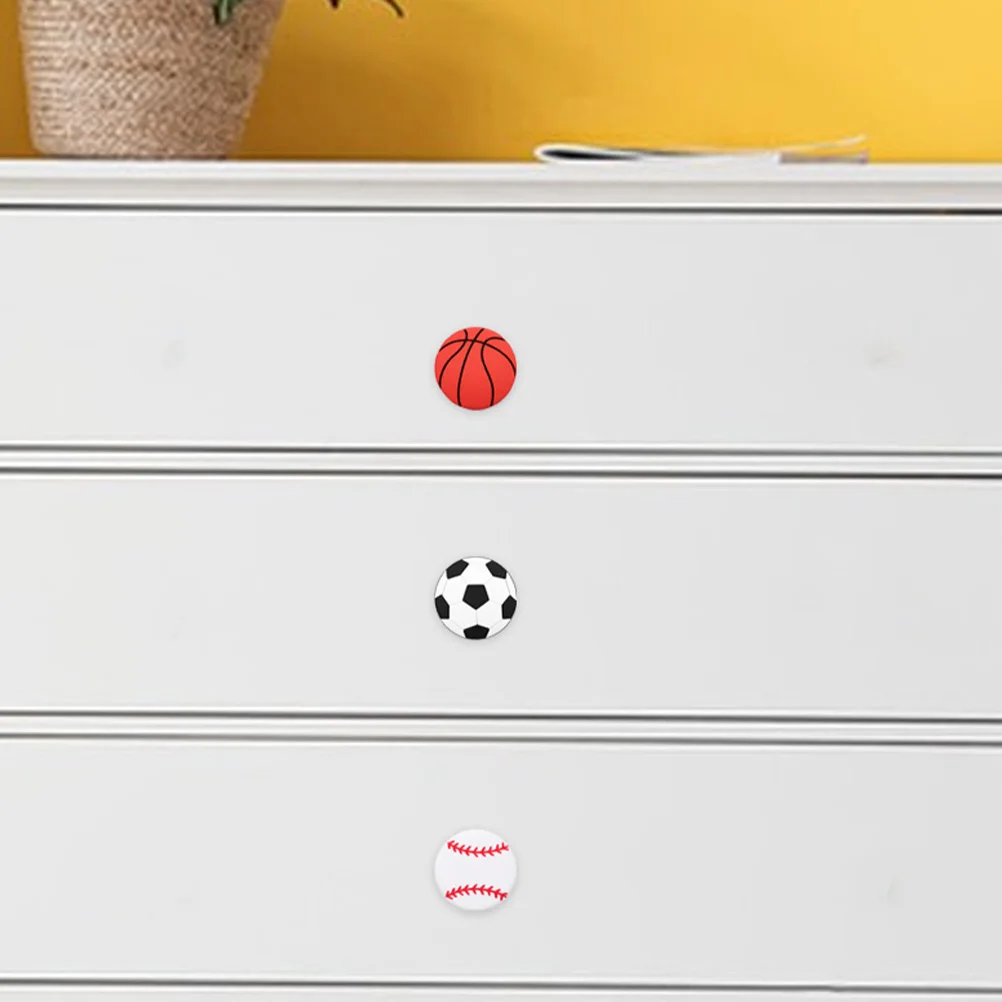 

6pcs Sports Themed Drawer Knobs Durable Wear Resistant Material Easy Install Smooth Finish For Bedroom Wardrobe Cabinet