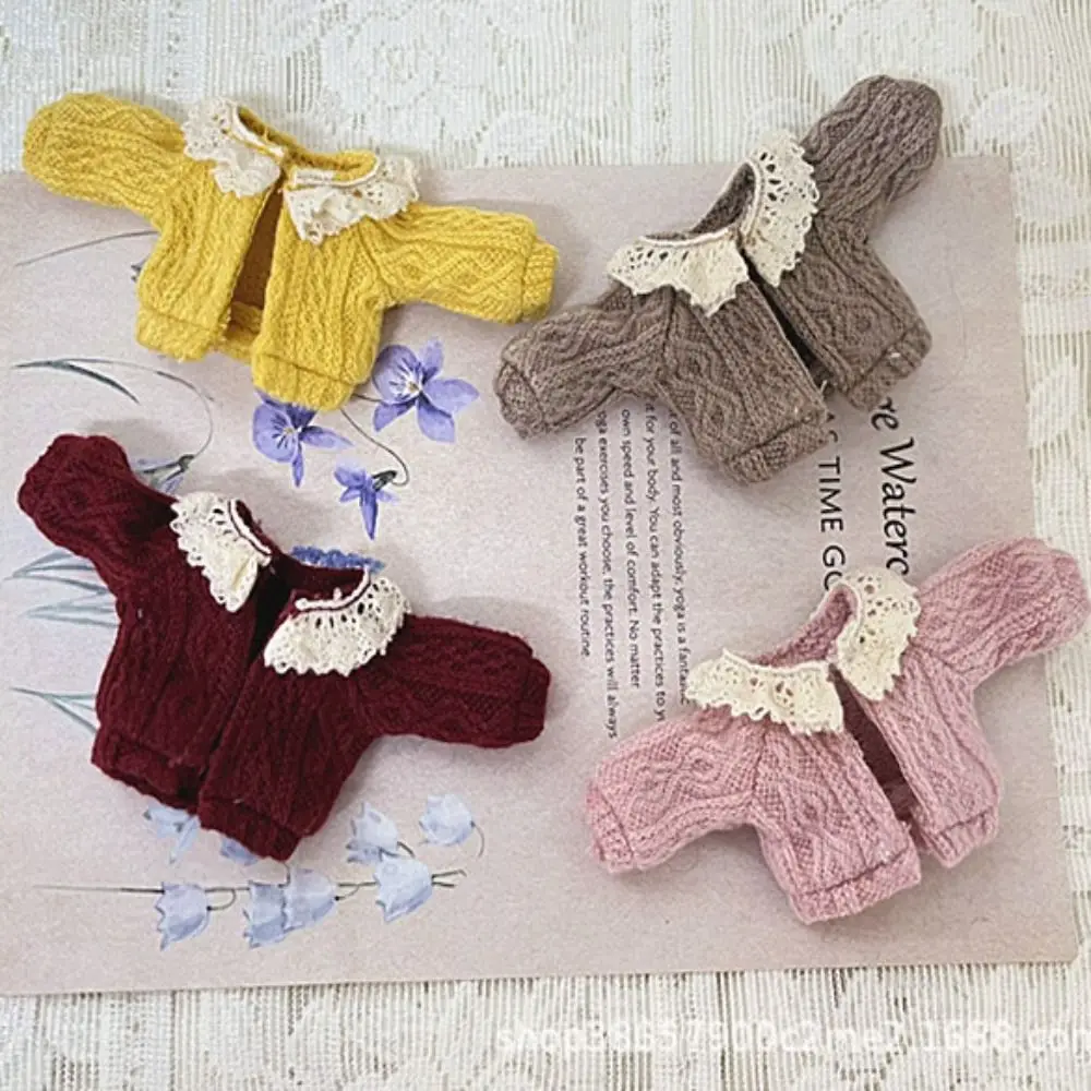 OB11 Clothes Cute Tops Lace Knitted Sweater Candy Color Mini Cardigans Coat For Obitsu11 GSC Dolls Clothing Accessories Kids Toy