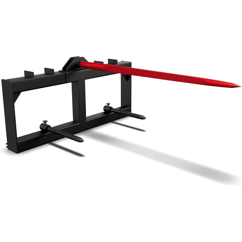 

Spear Attachment, 3000lbs Capacity Quick Attach for Bobcat Tractors & Skid Steer Loader with 1pc 49" Red Hay Spear & 2pcs