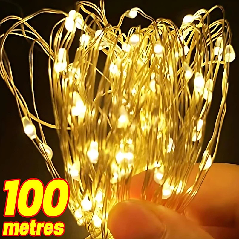 

100/2M USB Copper Wire String Lights LED Waterproof Garland Fairy Lighting Strings Christmas Wedding Party Home Decoration Lamps