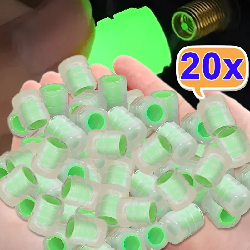 

1-20Pcs Luminous Valve Caps Fluorescent Night Glowing Bike Wheel Tyre Valve Cap Luminous Valve Stem Caps Decors Bike Accessories