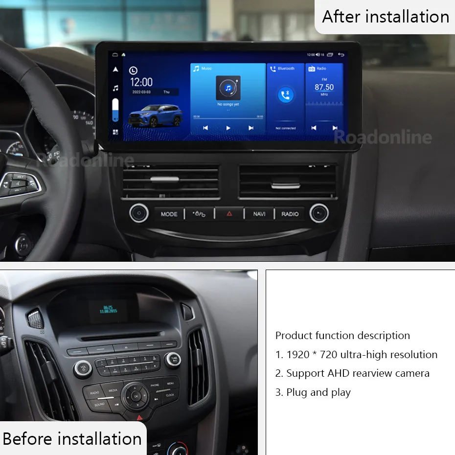 Android аудио для Ford Foucs 2012-2015 Android 12 12,3 дюймов 8 + 256 автомобильный мультимедийный плеер автомобильные интеллектуальные системы