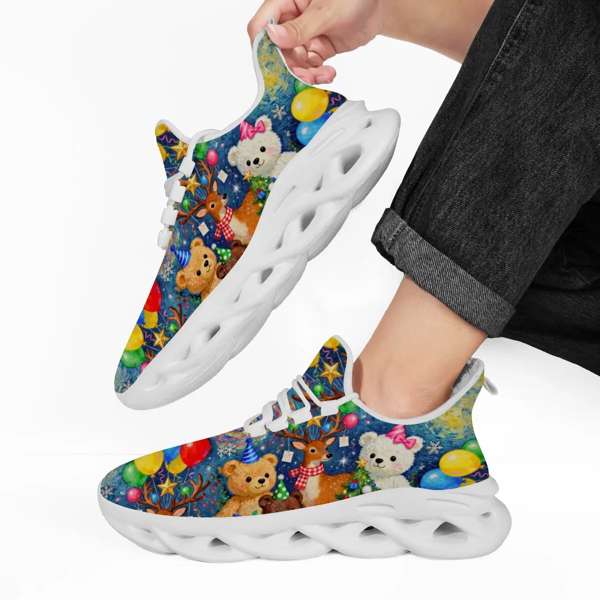 

Детская обувь в стиле Диснея, кроссовки на флисовой подкладке с плюшевым мишкой и воздушным шаром в виде оленя, мужская повседневная обувь, женские кроссовки