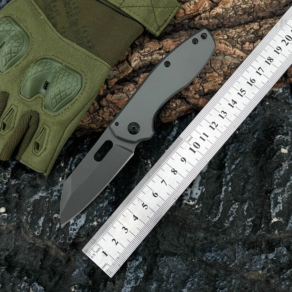DA103 Outdoor Folding Knife, 440 Steel Blade, Navy Blue All-Steel Handle—Camping, Hiking, Travel, Fishing, Cutting Tool—Gift