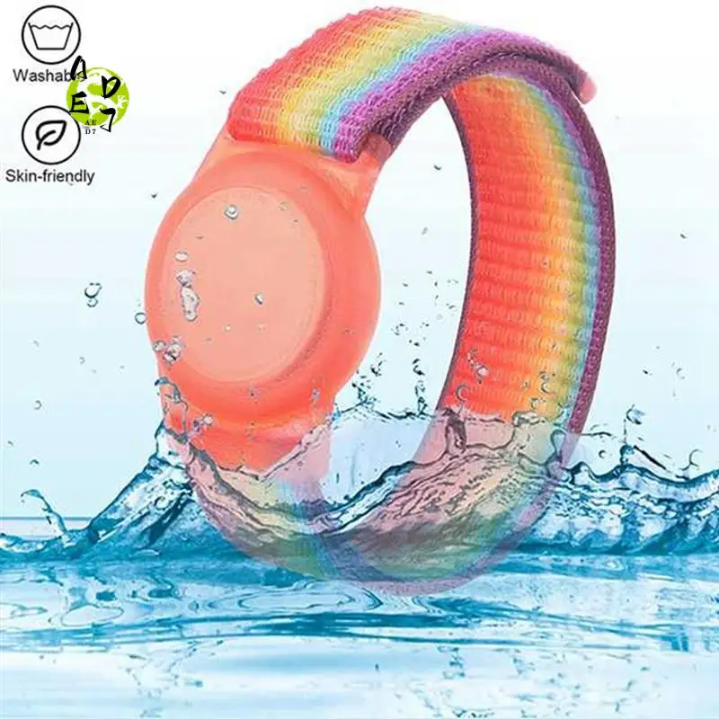 

AED7-2 шт. детский браслет, совместимый с Airtag, защитный чехол для Air Tag, держатель GPS-трекера с нейлоновым браслетом B