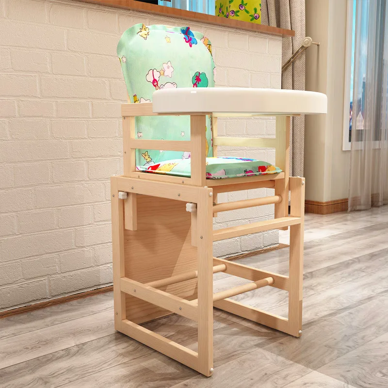 Children\'s Dining Chair Solid Wood Baby Chair Bb Stool Study Table Adjustable Child Seat Multi-purpose Baby Hotel Dining Chair