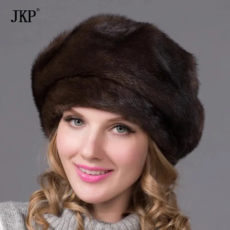 JKP Real Mink Fur Hat and Diamond New Fashion Cap Octagonal Russian Sable Pi Beilei Good Quality Elegant Hat DHY-70