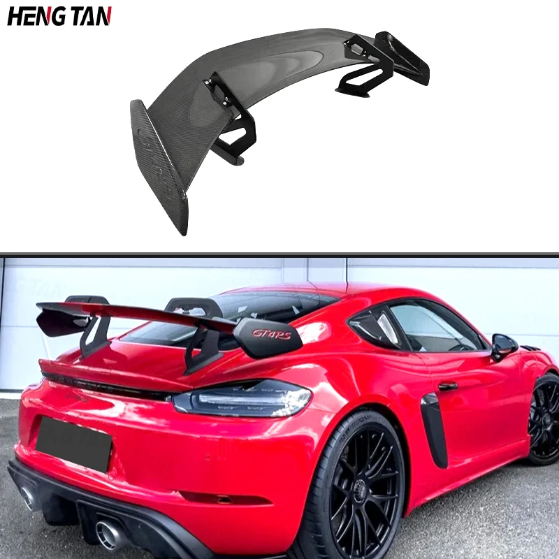 

Carbon Fiber Rear Trunk Spoiler Rear Wing Tail Wing For Porsche Cayman 718 987 981 Boxster 2010-2021 GT4RS Style Body kit