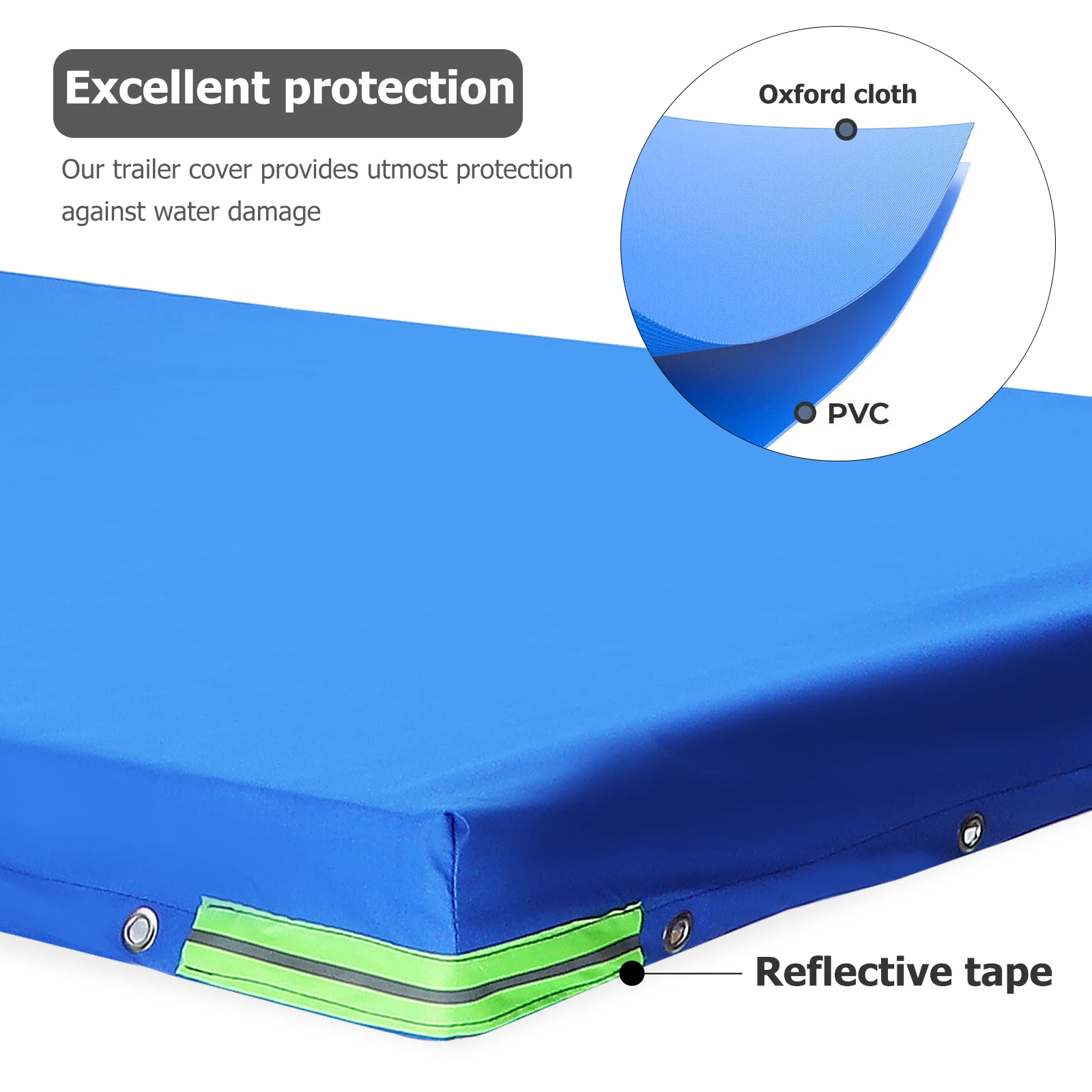 

Trailer Tarp 210x115x9cm Rubber Cord Cloth Waterproof Dustproof Durable Elastic Straps Caravan Cover Rv Trailer Covers Windproof