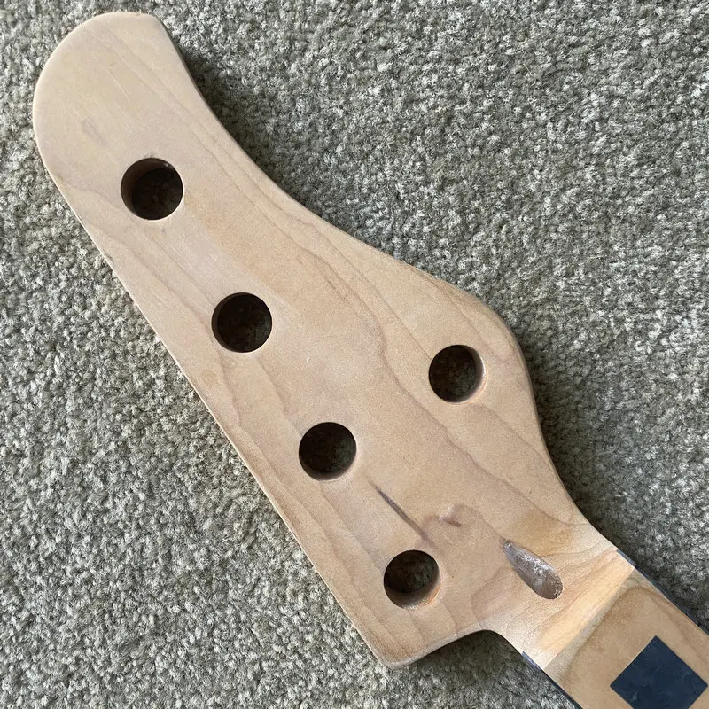 JN417 5 Strings Electric Bass Neck Semi Finishing Maple+Maple Unfinished DIY Bass Guitar Parts 20 Frets Custom Order