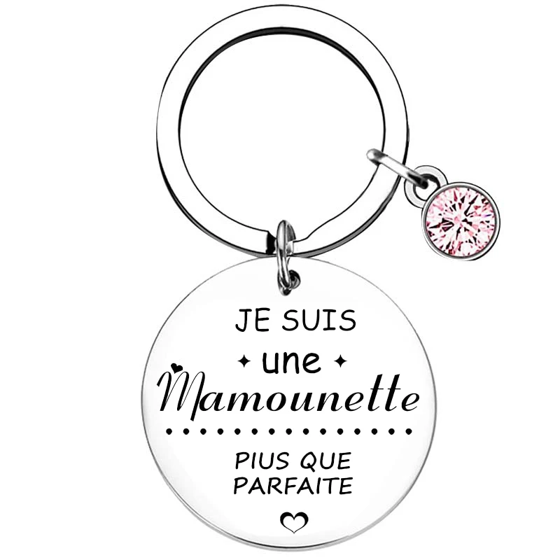 French Stepmom Daughter Gifts Keychain best Mom ever Key Rings Mama Gifts Birthday Christmas Gifts