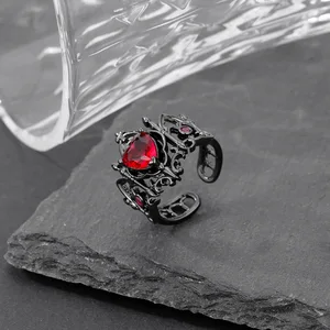 Haç halkası, gotik, kalp şeklinde o-ring dişi-özel-eğlenceli-hafif, lüks Fransız ortaçağ erkek yüzükler ayarlanabilir, çok renkli Tacın ilk 10 satışı, ortaçağ, erkek-no. 9