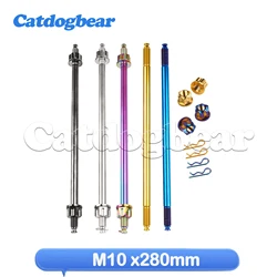 Catdogbear 티타늄 볼트 액슬 코어 프론트 휠 액슬, 오토바이 전기 자동차 개조용 M10 x 280mm 피치 1.25mm
