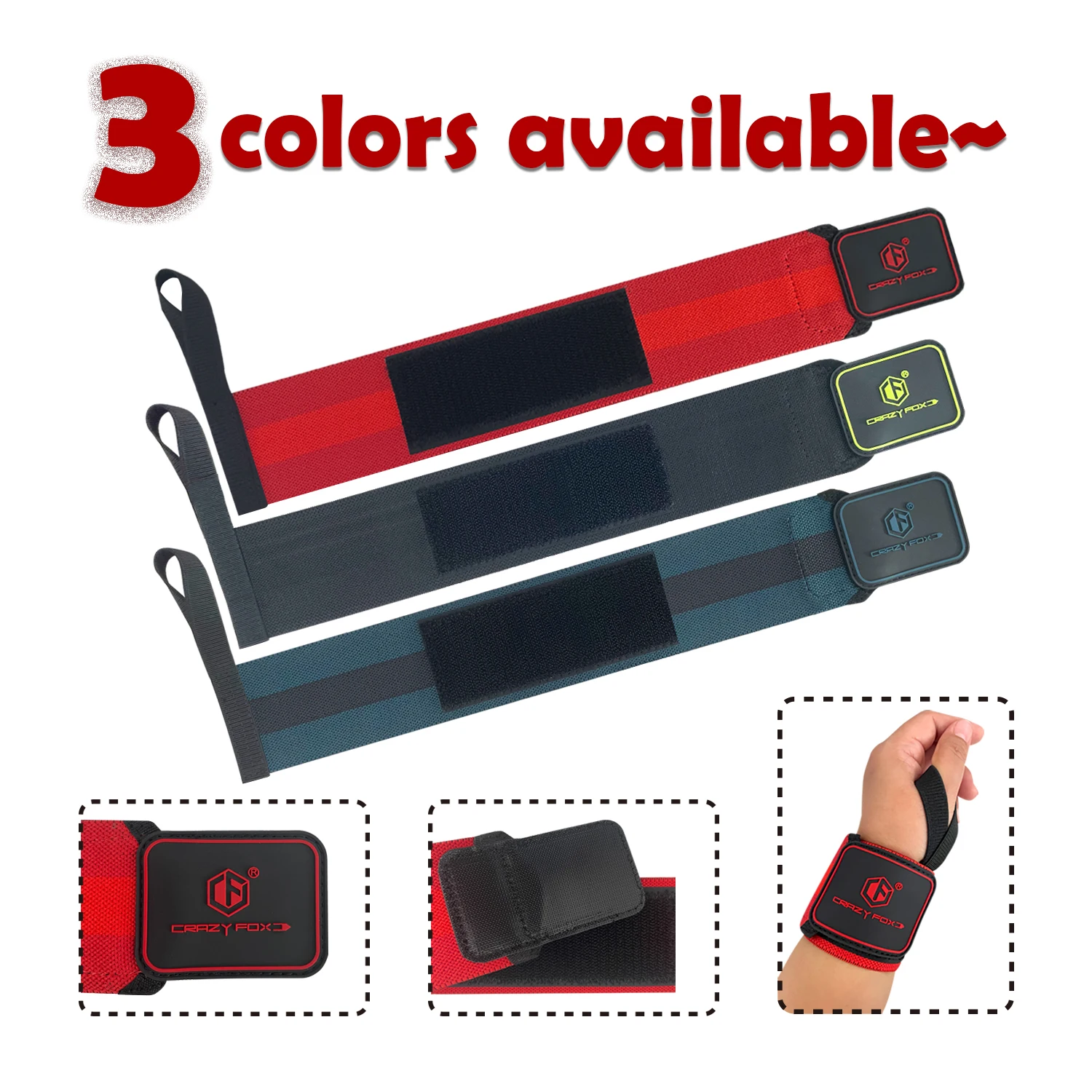 دعم المعصم المرن عالي الجودة من النايلون muñqueras لتدريب القوة ورفع الأثقال وحزام معصم رياضي مرن للصالة الرياضية #3